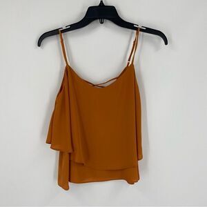 Caribbean Queen Women’s Layered Brown / Orange Camisole Tank Top Blouse size S